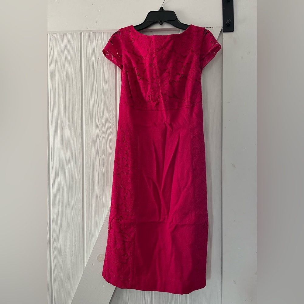 Antonio Melani Hot Pink Lace Sheath Dress Sz 8